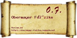 Obermayer Füzike névjegykártya